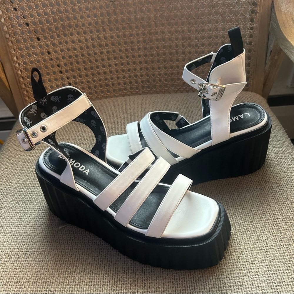 VIRTUE CREEPER WEDGE SANDALS BY LAMODA ON DOLLS KILL
